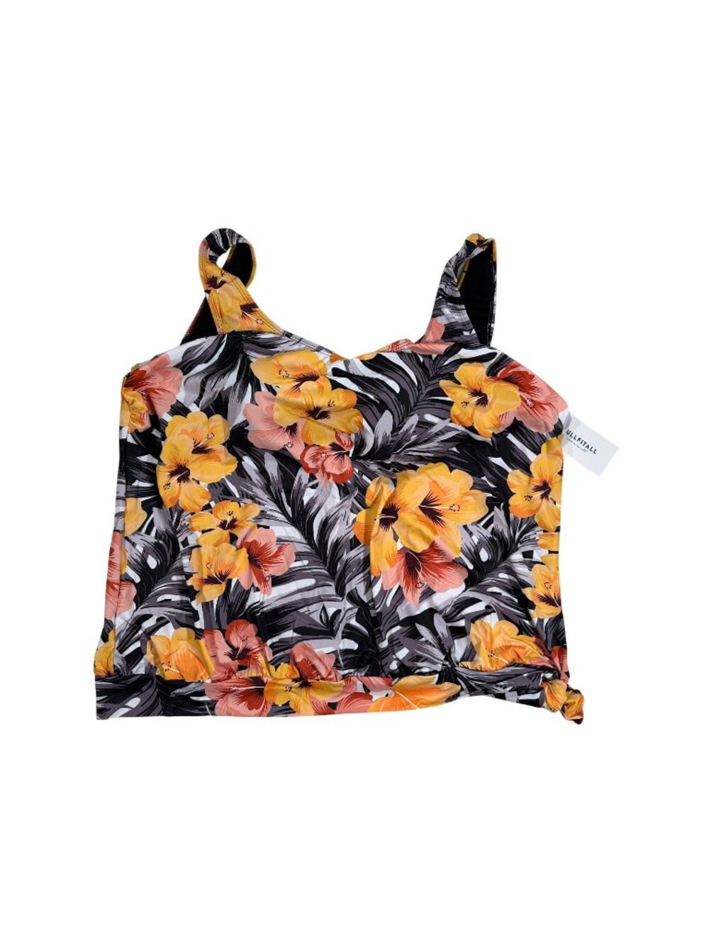 FullFitAll Womens Floral Tankini Top Size 24 Tropical Print Nylon/Spandex Blend